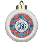 Blue Parrot Ceramic Ball Ornament (Personalized)