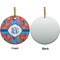 Blue Parrot Ceramic Flat Ornament - Circle Front & Back (APPROVAL)