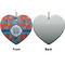 Blue Parrot Ceramic Flat Ornament - Heart Front & Back (APPROVAL)