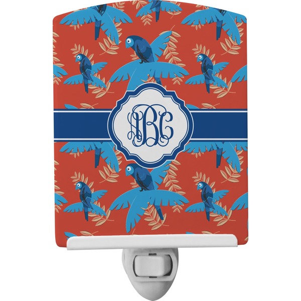 Custom Blue Parrot Ceramic Night Light (Personalized)