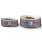 Blue Parrot Ceramic Dog Bowls - Size Comparison