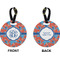 Blue Parrot Circle Luggage Tag (Front + Back)