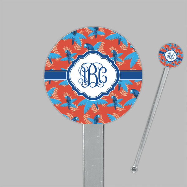 Blue Parrot Clear Plastic 7" Stir Stick - Round - Closeup