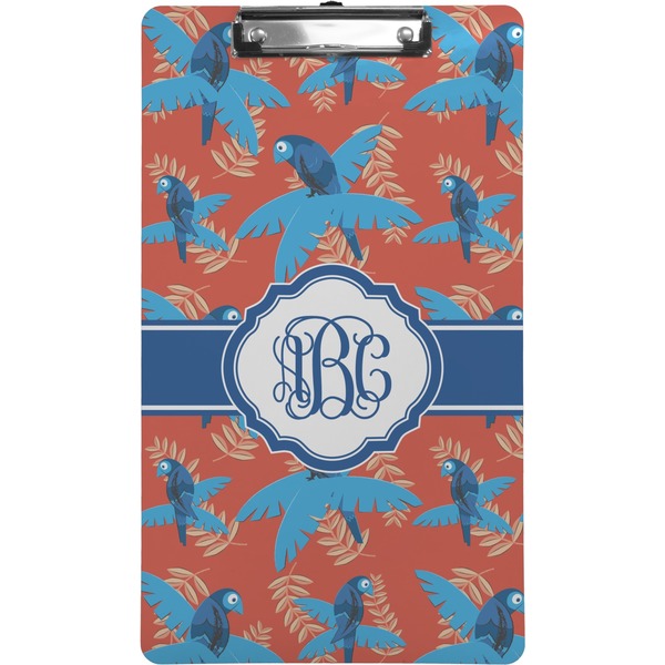 Custom Blue Parrot Clipboard (Legal Size) (Personalized)