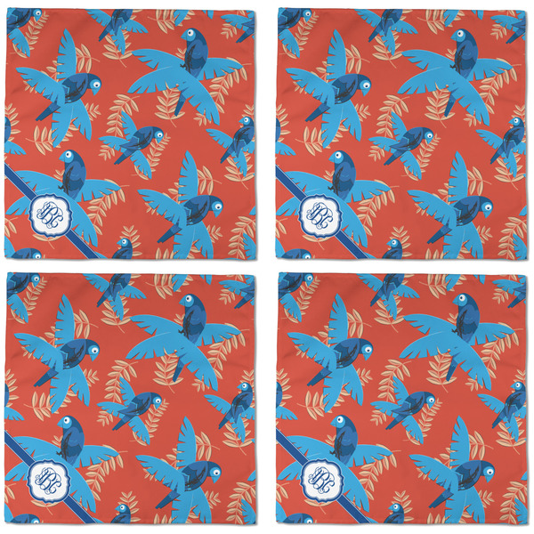 Blue Parrot Cloth Napkins - Personalized Dinner (APPROVAL) Set of 4