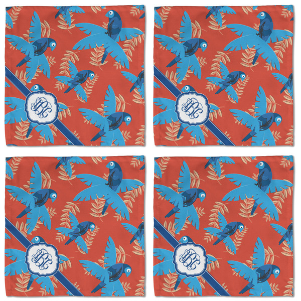 Blue Parrot Cloth Napkins - Personalized Lunch (APPROVAL) Set of 4