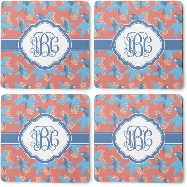 Blue Parrot Coaster Rubber Back - Apvl