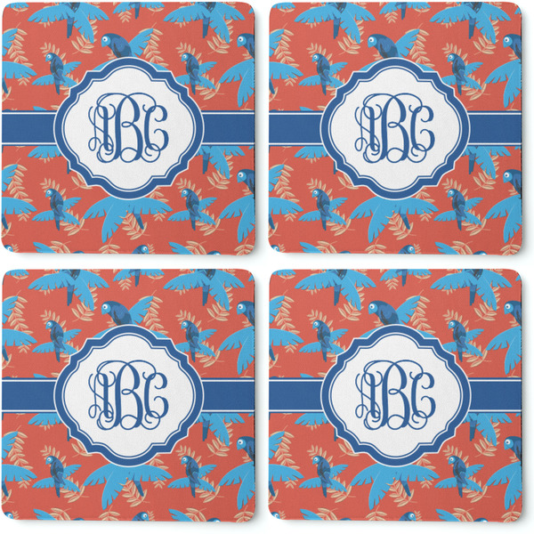 Blue Parrot Coaster Rubber Back - Apvl