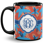 Blue Parrot 11 Oz Coffee Mug - Black (Personalized)