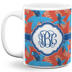 Blue Parrot 11 Oz Coffee Mug - White (Personalized)