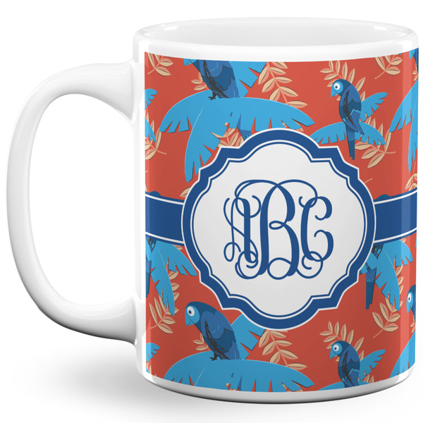 Custom Blue Parrot 11 Oz Coffee Mug - White (Personalized)
