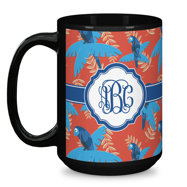 Blue Parrot Coffee Mug - 15 oz - Black