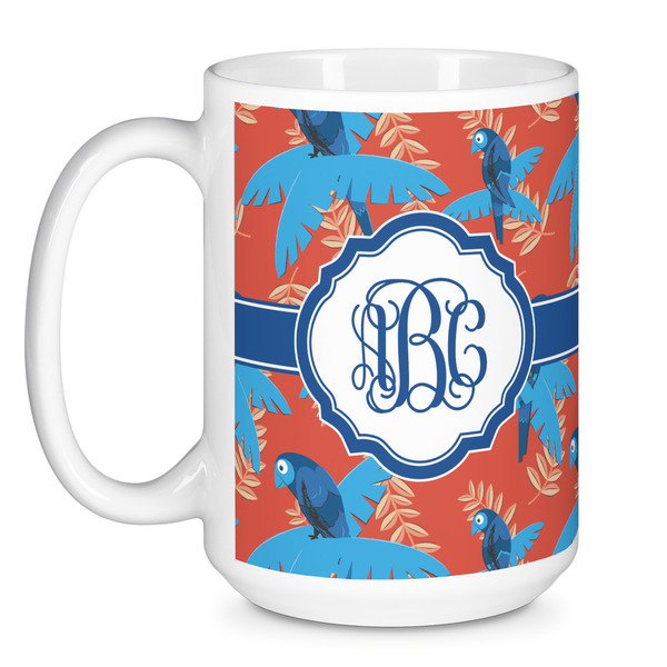Blue Parrot Coffee Mug - 15 oz - White
