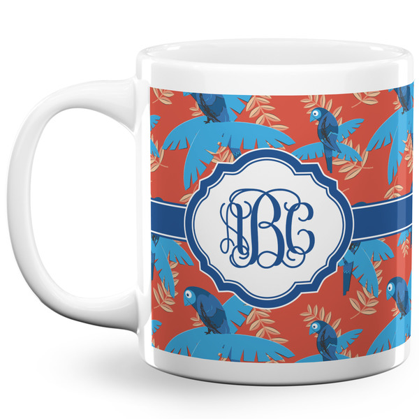 Custom Blue Parrot 20 Oz Coffee Mug - White (Personalized)