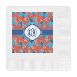 Blue Parrot Embossed Decorative Napkins (Personalized)