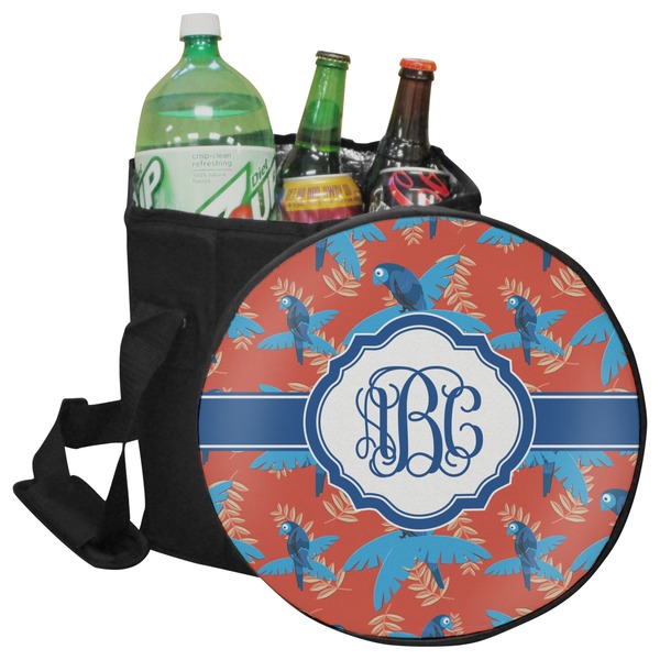Custom Blue Parrot Collapsible Cooler & Seat (Personalized)
