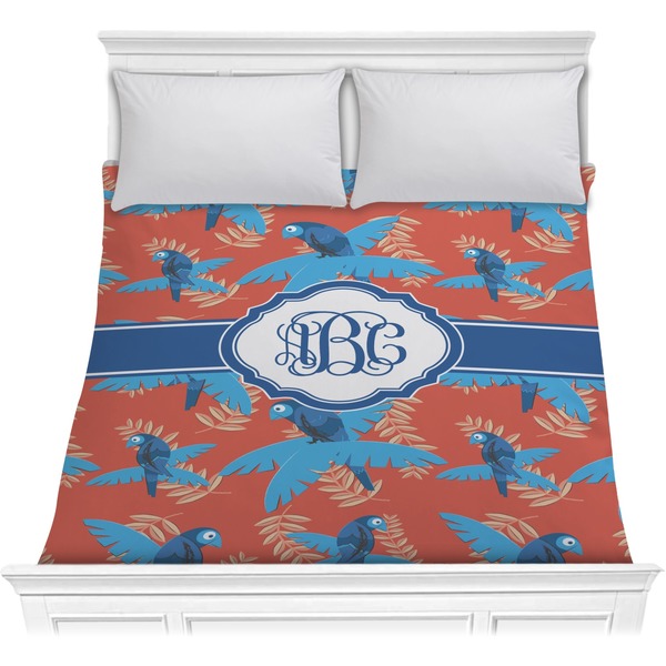 Custom Blue Parrot Comforter - Full / Queen (Personalized)
