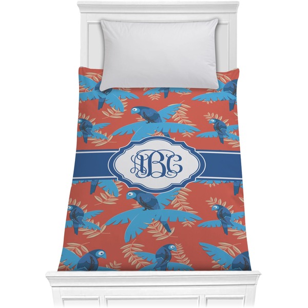 Custom Blue Parrot Comforter - Twin (Personalized)