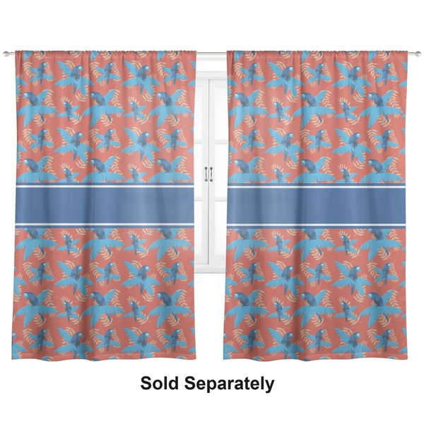 Blue Parrot Curtain 112x80 - Lined