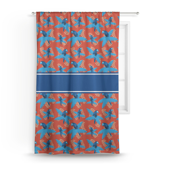 Custom Blue Parrot Curtain Panel - Custom Size
