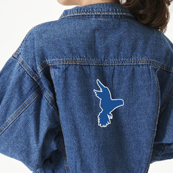 Blue Parrot Twill Iron On Patch - Custom Shape - X-Large