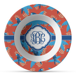 Blue Parrot Plastic Bowl - Microwave Safe - Composite Polymer (Personalized)