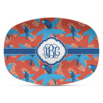 Blue Parrot Plastic Platter - Microwave & Oven Safe Composite Polymer (Personalized)