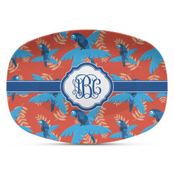 Blue Parrot Plastic Platter - Microwave & Oven Safe Composite Polymer (Personalized)