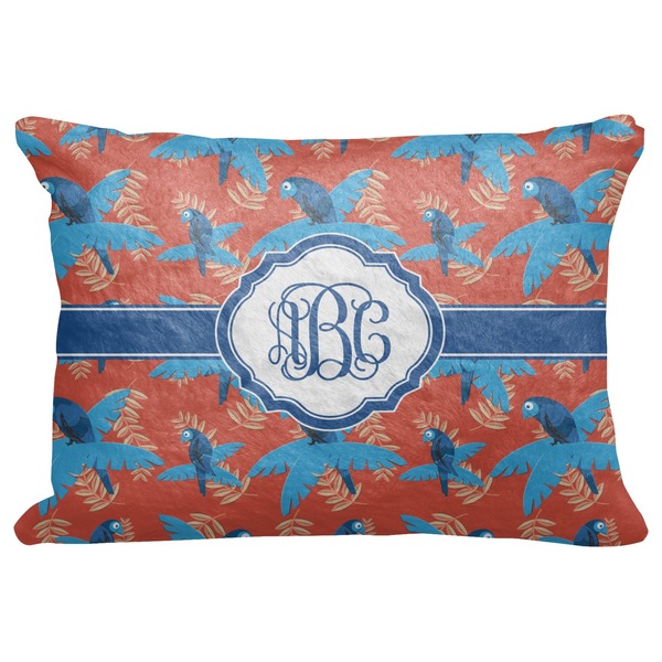 Custom Blue Parrot Decorative Baby Pillowcase - 16"x12" (Personalized)