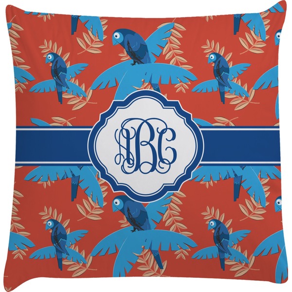 Custom Blue Parrot Decorative Pillow Case (Personalized)