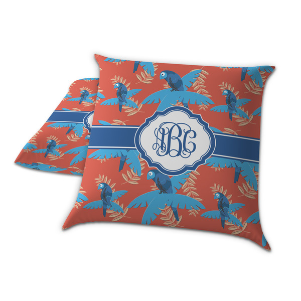 Blue Parrot Decorative Pillow Case - TWO