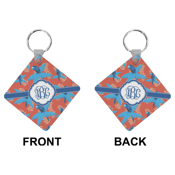 Blue Parrot Diamond Keychain (Front + Back)
