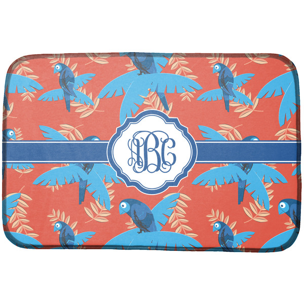 Custom Blue Parrot Dish Drying Mat (Personalized)