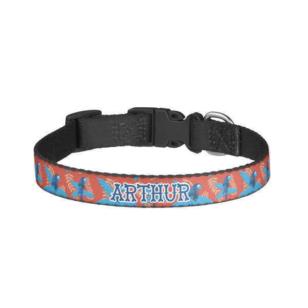 Custom Blue Parrot Dog Collar - Large (Personalized)