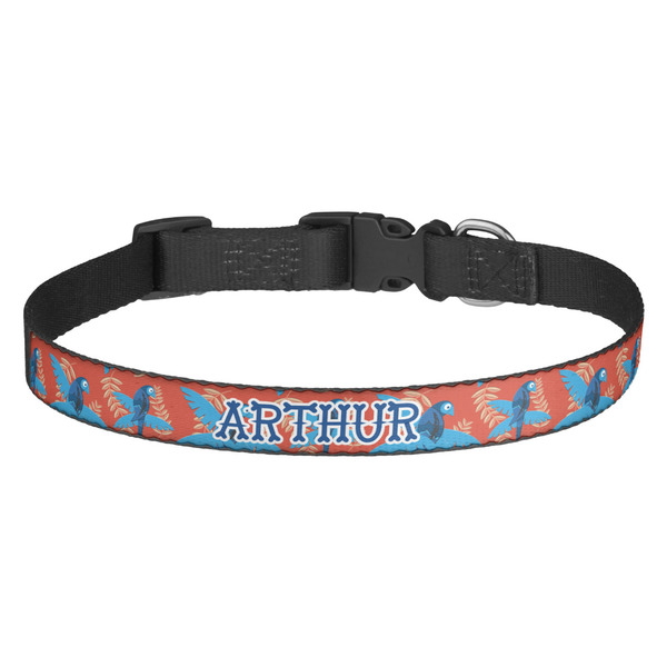 Custom Blue Parrot Dog Collar (Personalized)