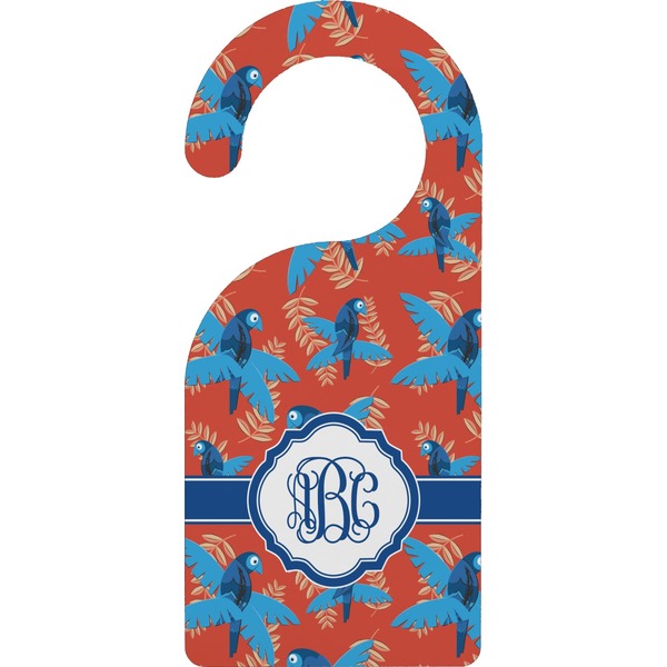 Custom Blue Parrot Door Hanger (Personalized)