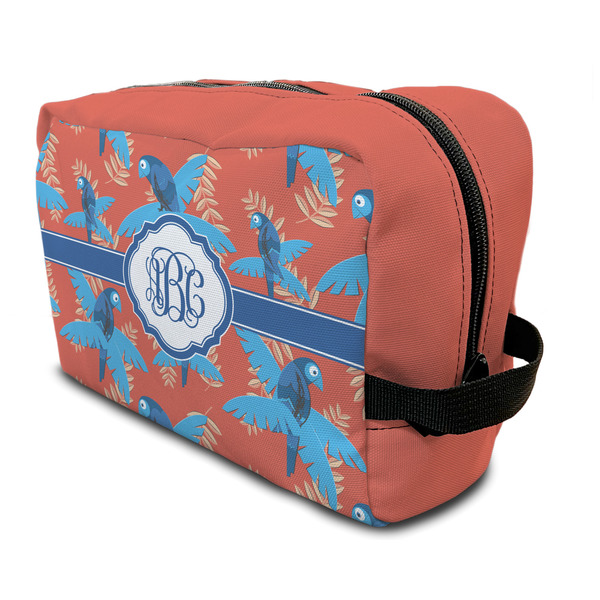 Custom Blue Parrot Toiletry Bag / Dopp Kit (Personalized)