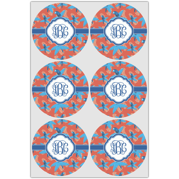 Blue Parrot Drink Topper - Large - Set of 6