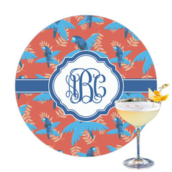 Blue Parrot Printed Drink Topper (Personalized)