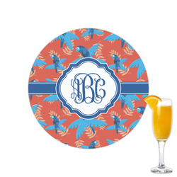 Blue Parrot Printed Drink Topper - 2.15" (Personalized)