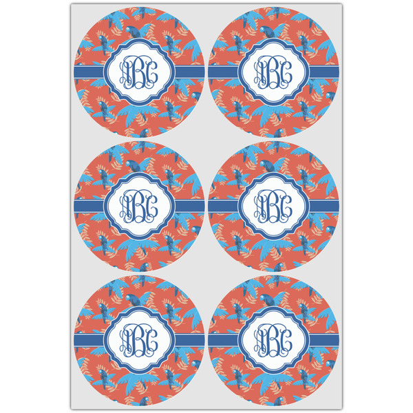 Blue Parrot Drink Topper - XLarge - Set of 6