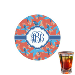 Blue Parrot Printed Drink Topper - 1.5" (Personalized)