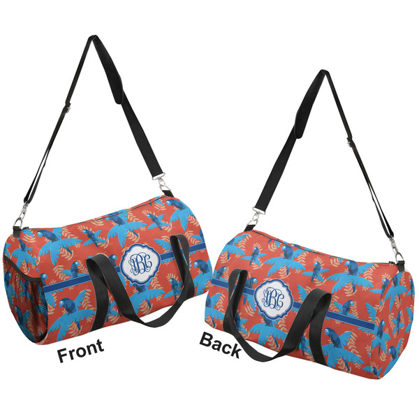 Blue Parrot Duffle bag large front and back sides