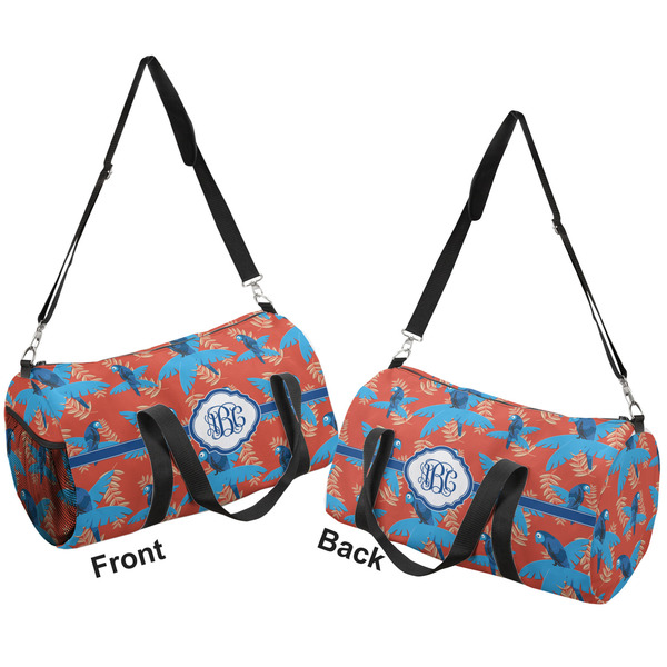 Blue Parrot Duffle bag small front and back sides