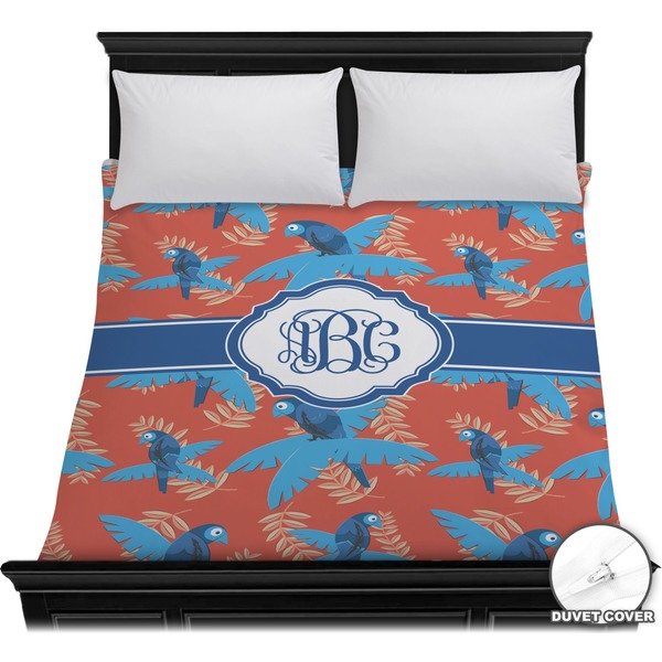 Custom Blue Parrot Duvet Cover - Full / Queen (Personalized)