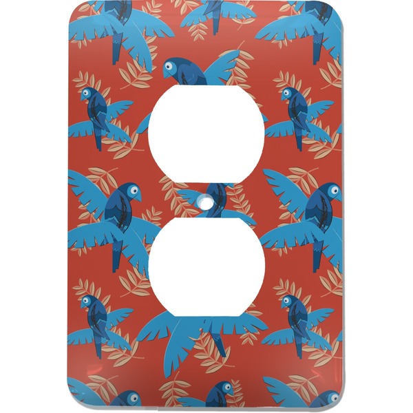 Custom Blue Parrot Electric Outlet Plate