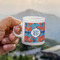 Blue Parrot Espresso Cup - 3oz LIFESTYLE (new hand)