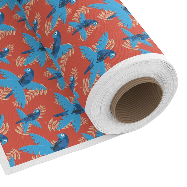 Custom Blue Parrot Fabric by the Yard - Spun Polyester Poplin