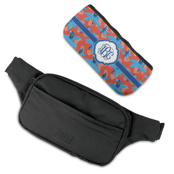 Blue Parrot Fanny Packs - FLAT (flap off)