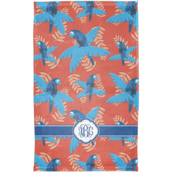 Blue Parrot Finger Tip Towel - Full View